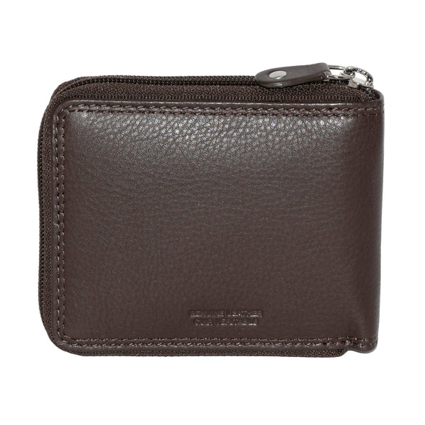 Men's Leather Zip Around Billfold Wallet