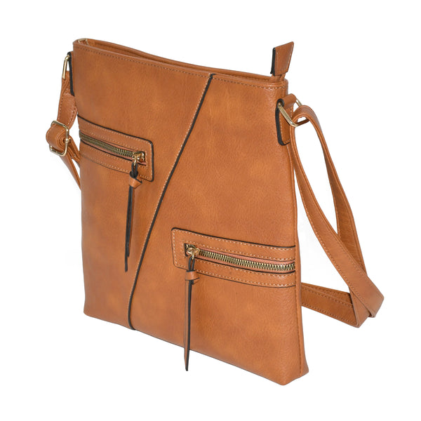 Ladies' Crossbody Bag with Zipper Pockets