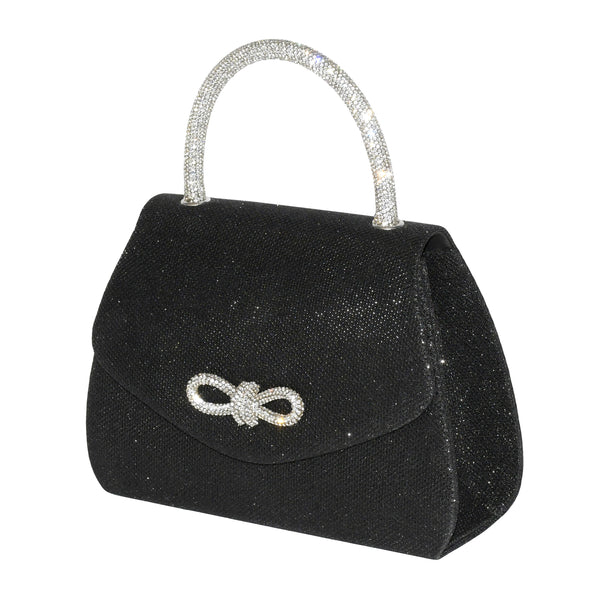 Evening Bag with Glitter Handle and Bow