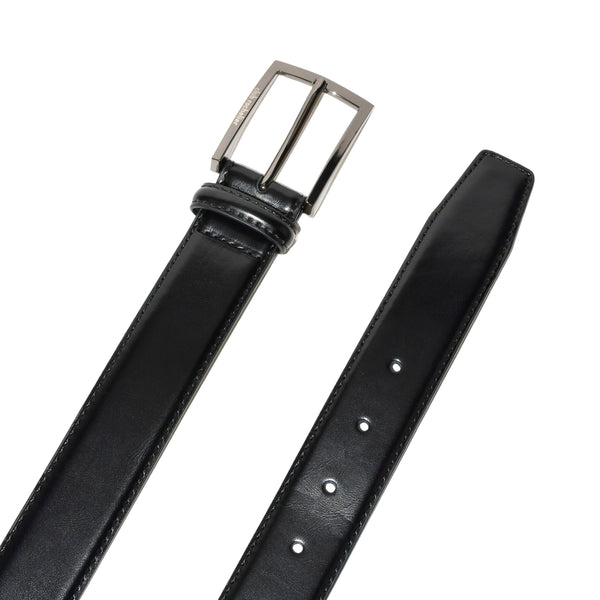 LEATHER BELT WITH GUNMETAL HARDWARE