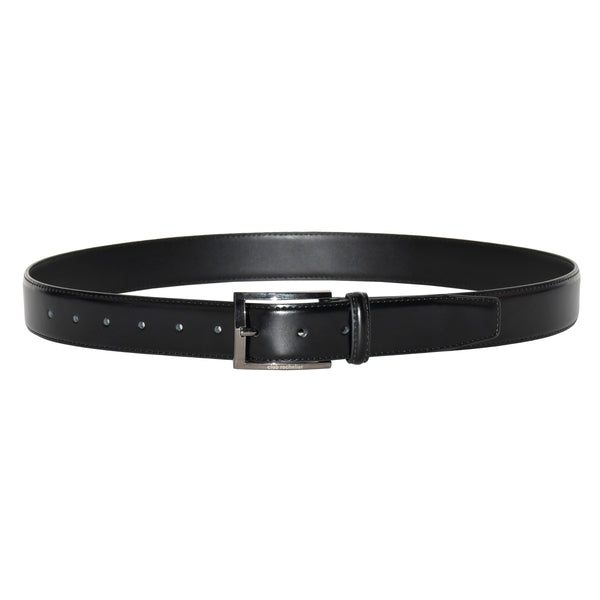 LEATHER BELT WITH GUNMETAL HARDWARE