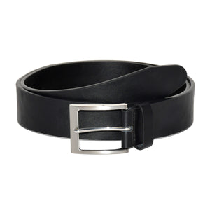 LEATHER BELT W/BRUSHED NICKEL HARDWARE