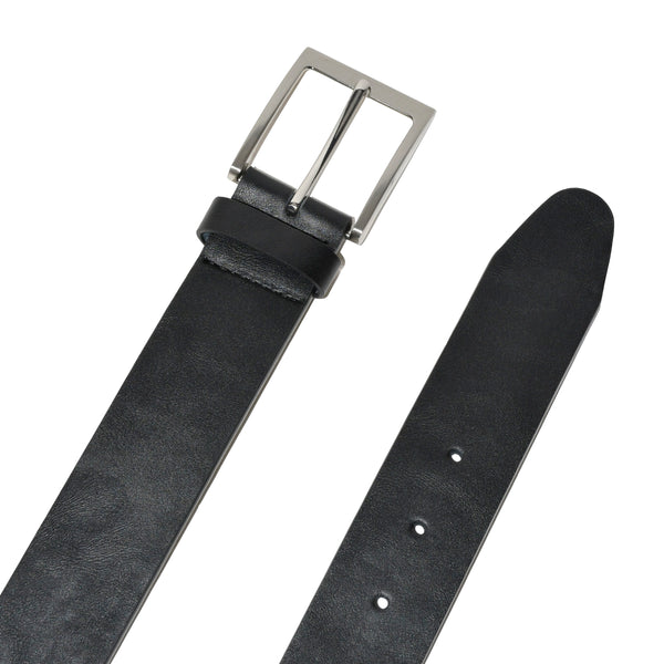 LEATHER BELT W/BRUSHED NICKEL HARDWARE