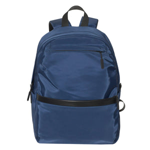 MIXED MATERIAL DOUBLE FRONT ZIP POCKET BACKPACK