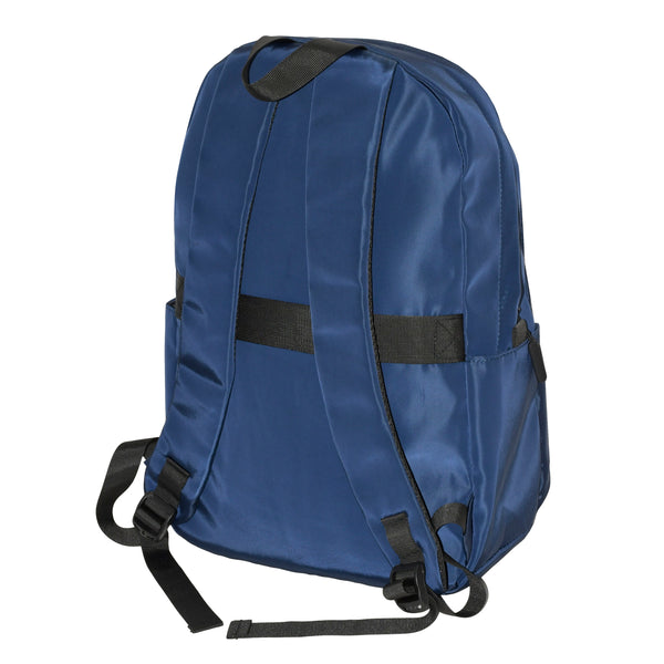 MIXED MATERIAL DOUBLE FRONT ZIP POCKET BACKPACK