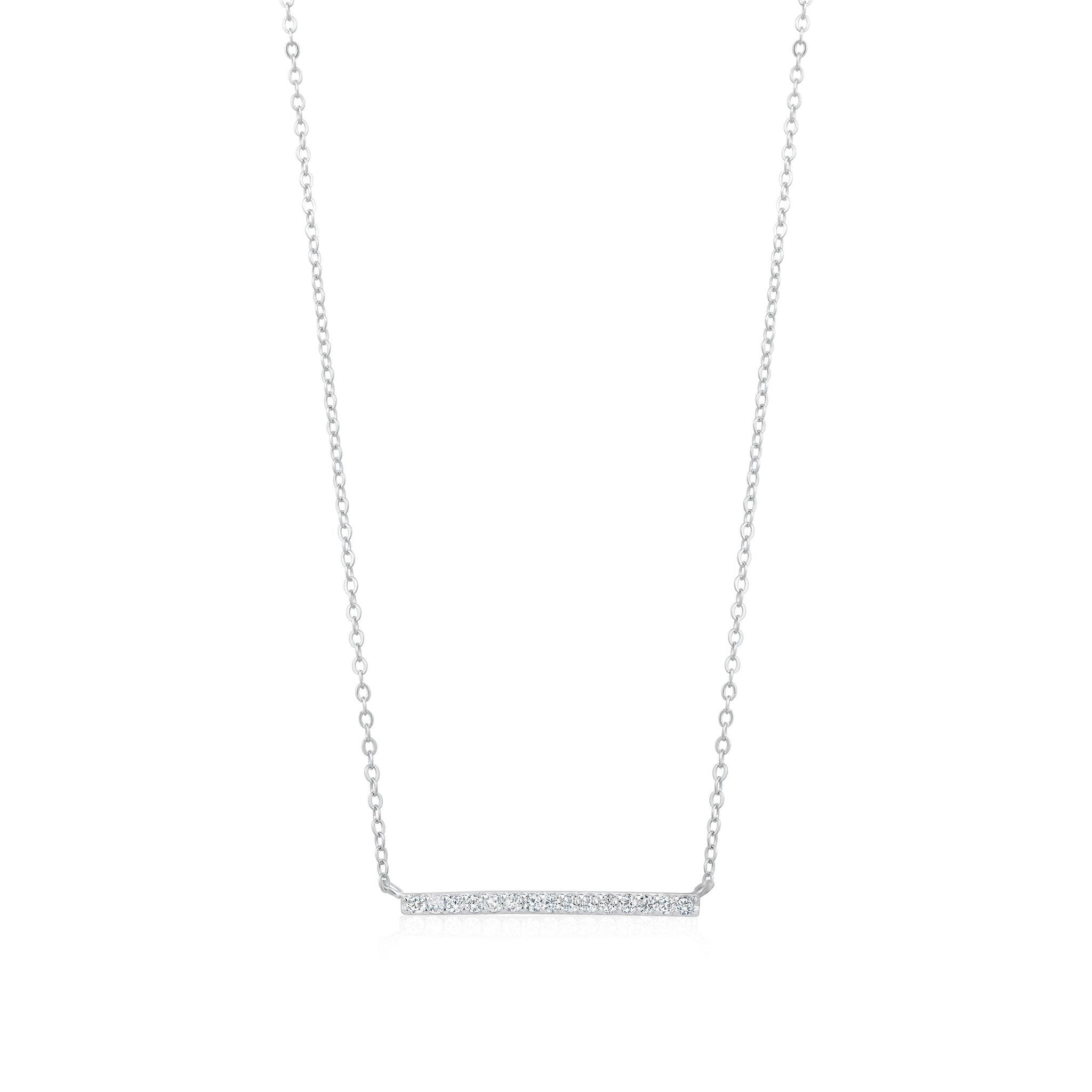 5A Cubic Zirconia Horizontal Bar Necklace