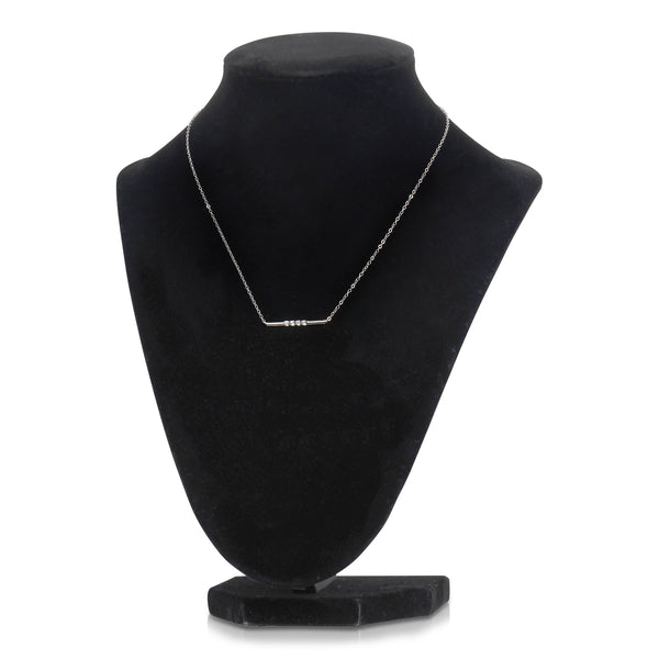 5A Cubic Zirconia Sparkling Gemstones Bar Necklace