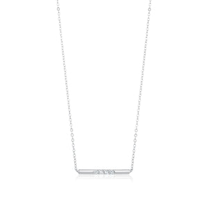 5A Cubic Zirconia Sparkling Gemstones Bar Necklace