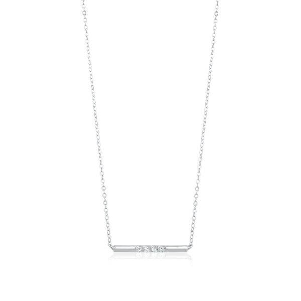 5A Cubic Zirconia Sparkling Gemstones Bar Necklace