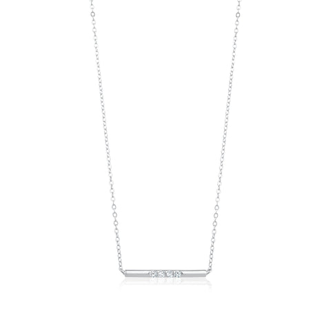 5A Cubic Zirconia Sparkling Gemstones Bar Necklace