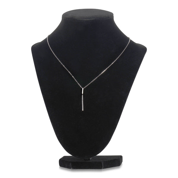 5A Cubic Zirconia Vertical Bar Pendant Necklace