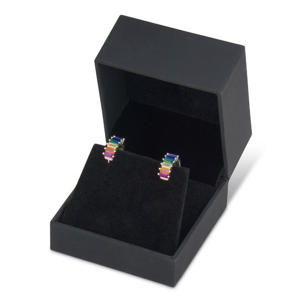 3A CUBIC ZIRCONIA MULTICOLOR HOOP EARRINGS