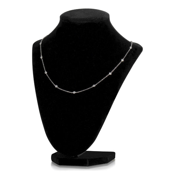 925 Sterling Silver Long Necklace with Cubic Zirconia