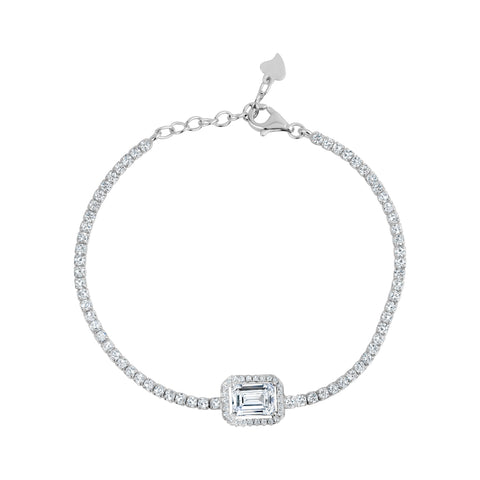 3A CUBIC ZIRCONIA BRACELET WITH SQUARE STONE