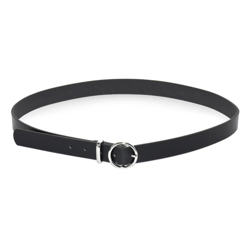 Ladies' Textured Finish Belt with Circular Silver Buckle
