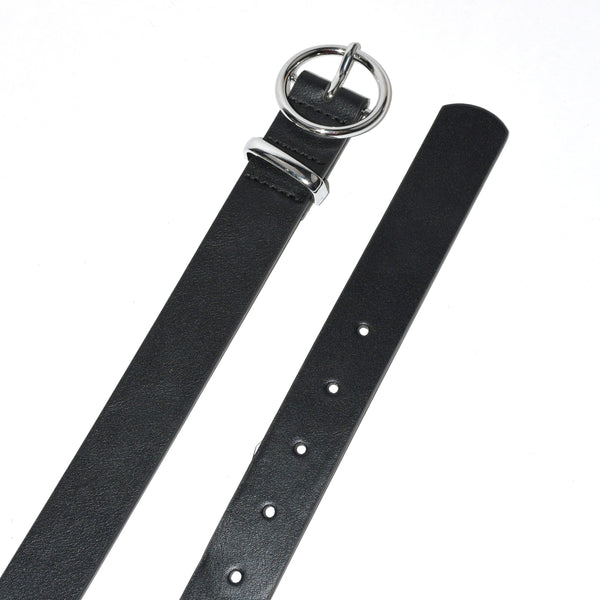 Ladies' Textured Finish Belt with Circular Silver Buckle