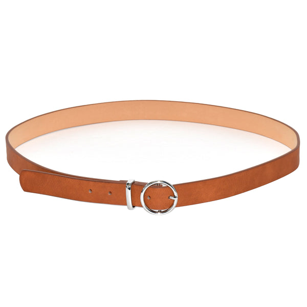 Ladies' Textured Finish Belt with Circular Silver Buckle