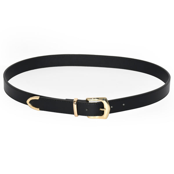 Ladies' Smooth Finish Belt with Gold Metal Tip Hardware