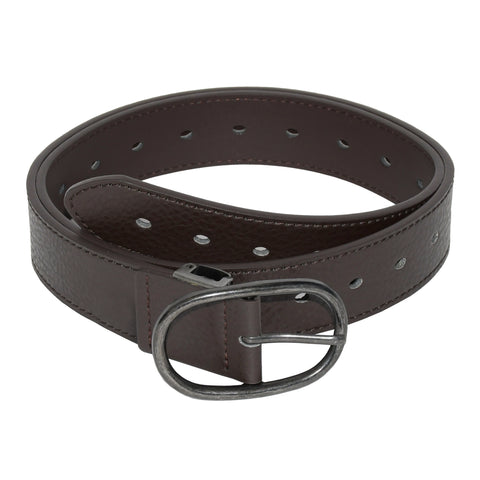 Men's Textured Finish Belt with Oval Buckle