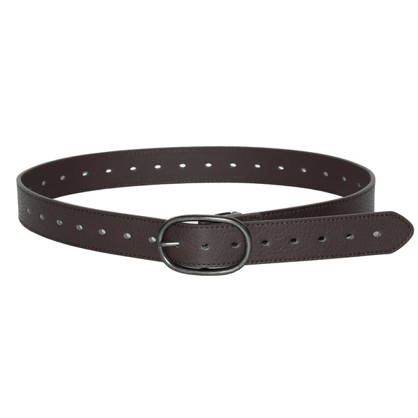 Men's Textured Finish Belt with Oval Buckle