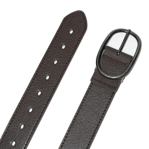 Men's Textured Finish Belt with Oval Buckle