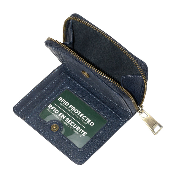 Ladies Compact Zip Around Snap Wallet