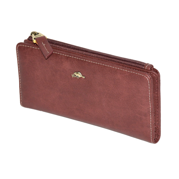 Slim Ladies Wallets With Top Zipper