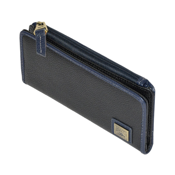 Slim Ladies Wallet with Top Zipper