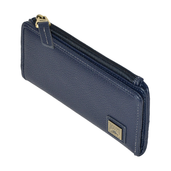 Slim Ladies Wallet with Top Zipper