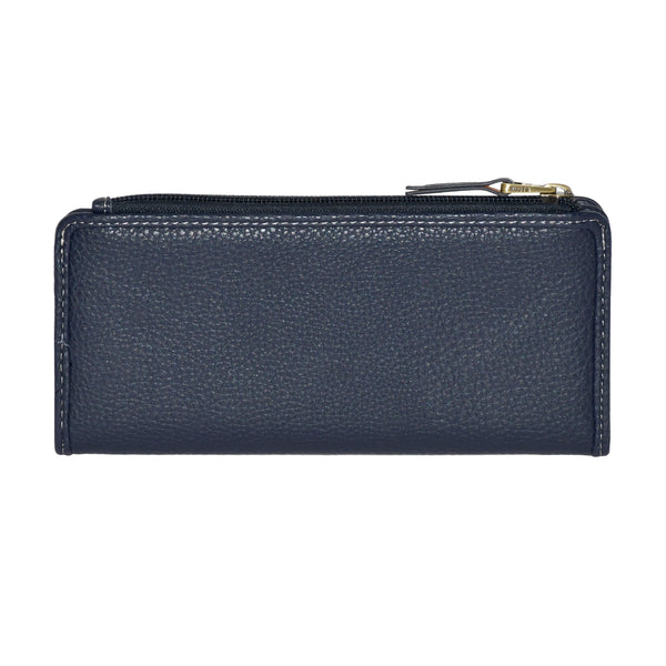 Slim Ladies Wallet with Top Zipper