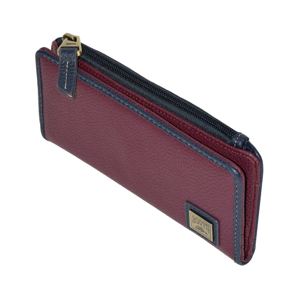 Slim Ladies Wallet with Top Zipper