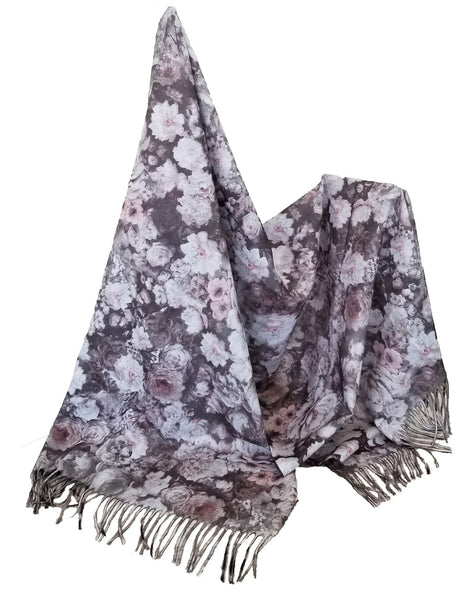 Floral/Leopard Print Reversible Scarf