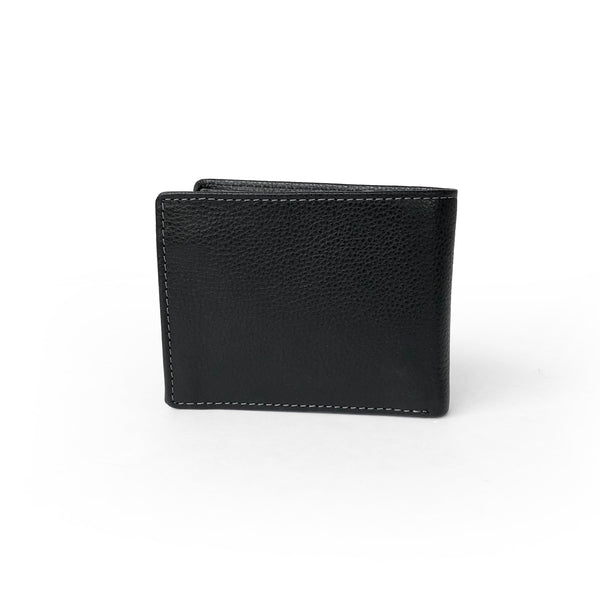 Men's Slim Full Leather Wallet with Zippered Pocket