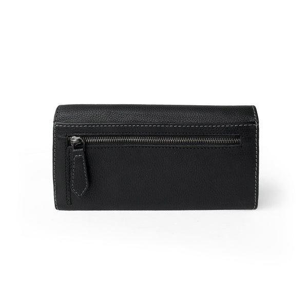 Ladies Full Leather Clutch Wallet with Gusset Pocket