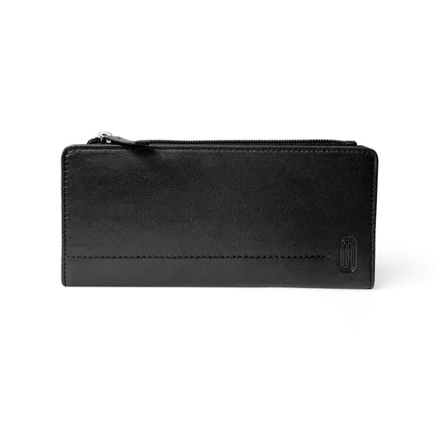 Ladies Slim Clutch Wallet With Top Zipper