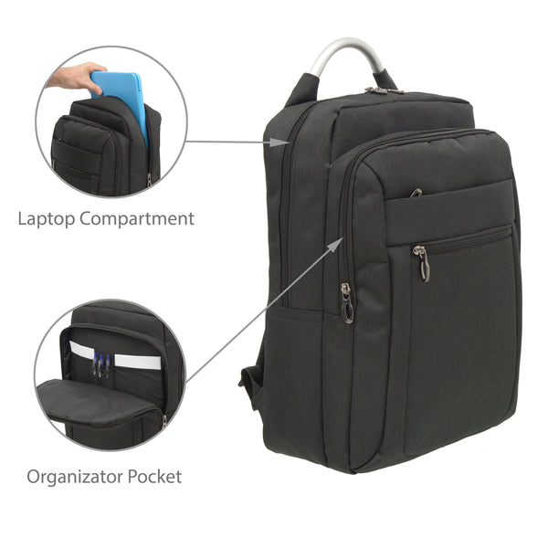 Rectangular Multi Pocket Backpack with USB