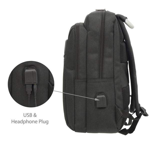 Sac à dos rectangulaire multi-poches avec USB