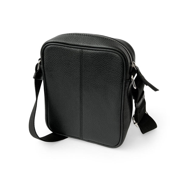Unisex Leather Top Zipper Crossbody Bag