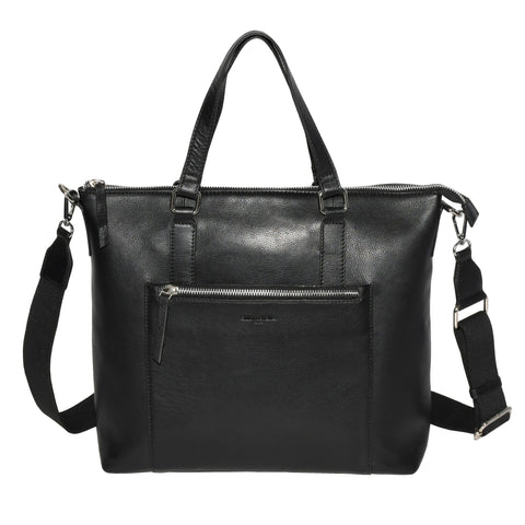 Large Leather Crossbody Business Tote Bag