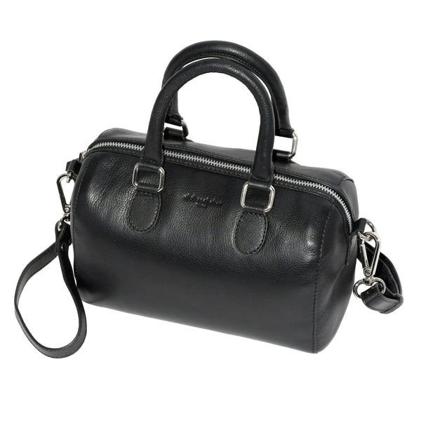 Ladies Leather Barrel Bag with Adjustable Strap