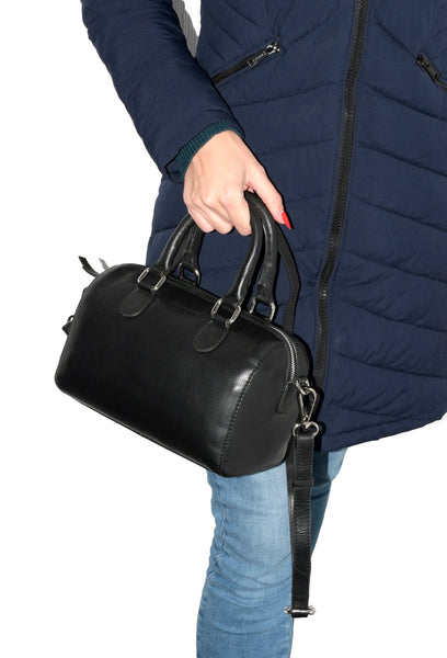 Sac tonneau en cuir pour femme avec sangle réglable