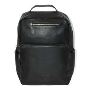 Leather Dual Front Organizer Backpack