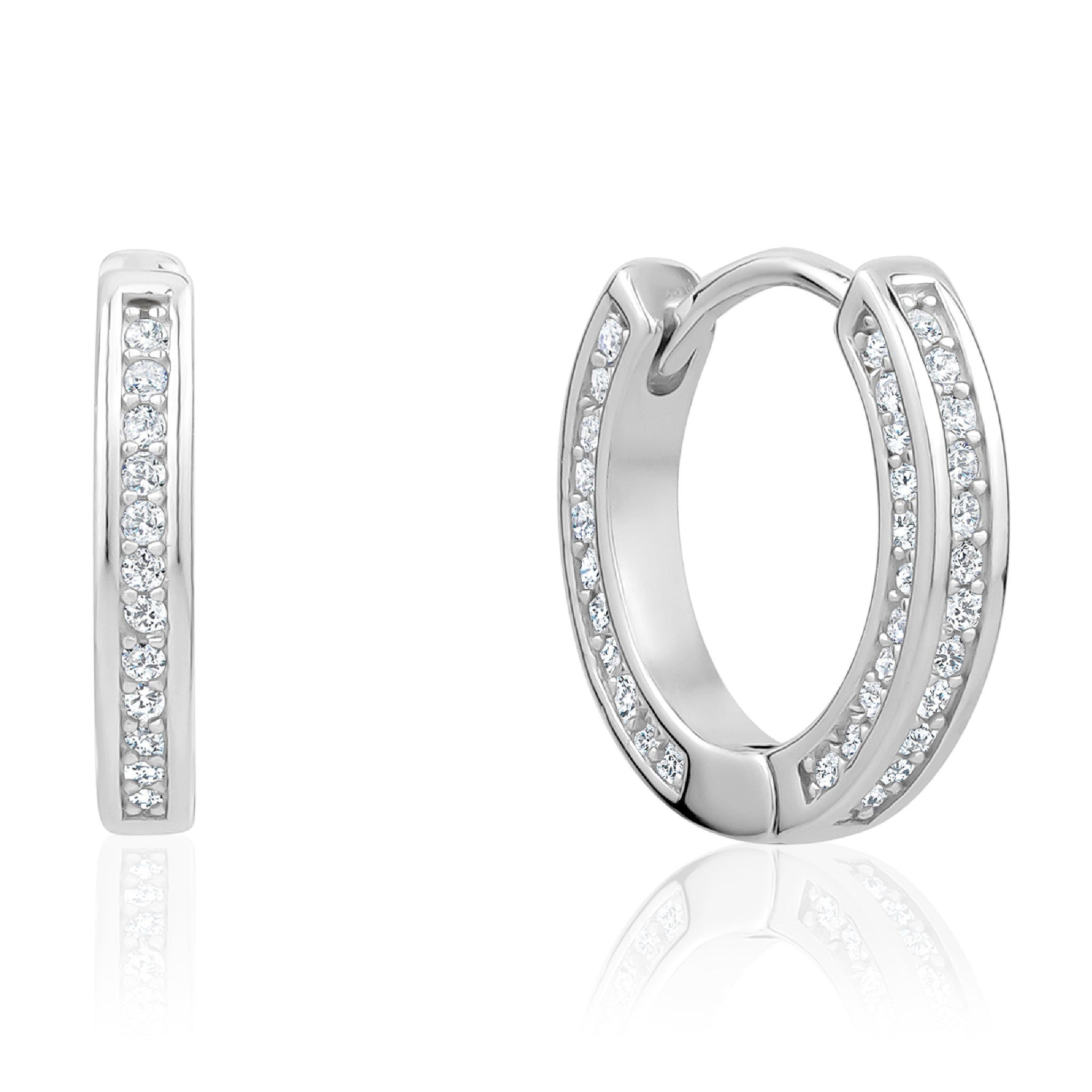 5A Cubic Zirconia Classic Huggie Earrings