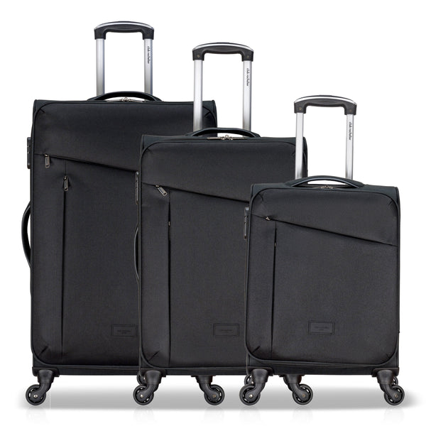 3 Piece Set Soft Side Luggage with Contrast Handles