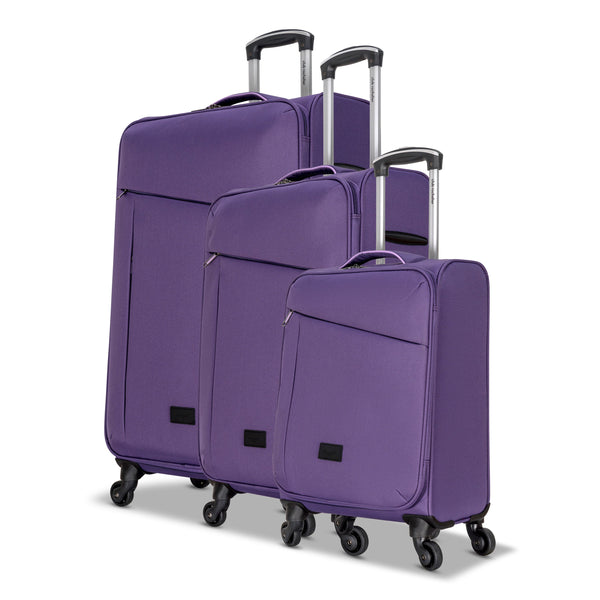 3 Piece Set Soft Side Luggage with Contrast Handles