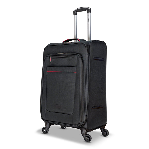 3 Piece Set Soft Side Luggage with Contrast Piped Trim