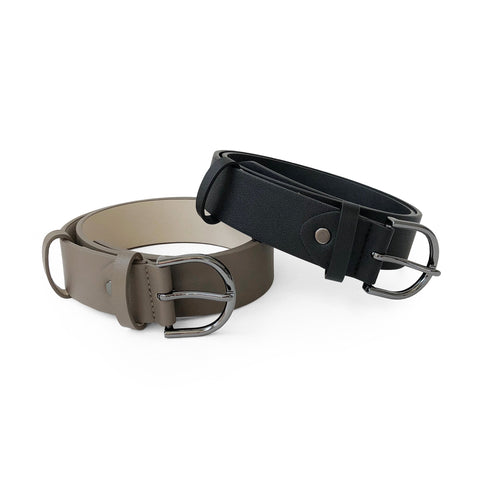 Ladies Belt with Rounded Gunmetal Buckle