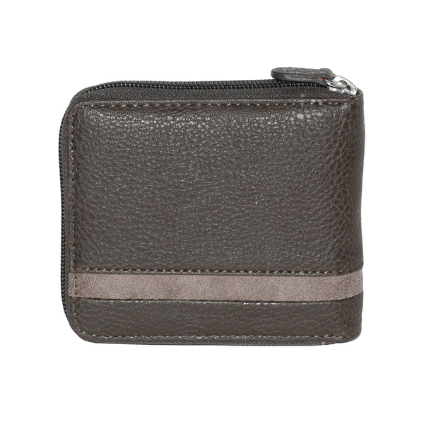 Men's Zipper Around Wallet with Center Wing