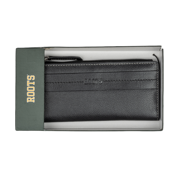 Ladies Slim Clutch Wallet with Top Zipper